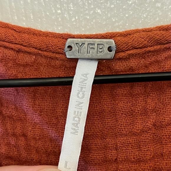 YOUNG FABULOUS & BROKE Women’s Multicolor Tie Dye Cotton Gauze Long Sleeve Dress - Picture 3 of 4